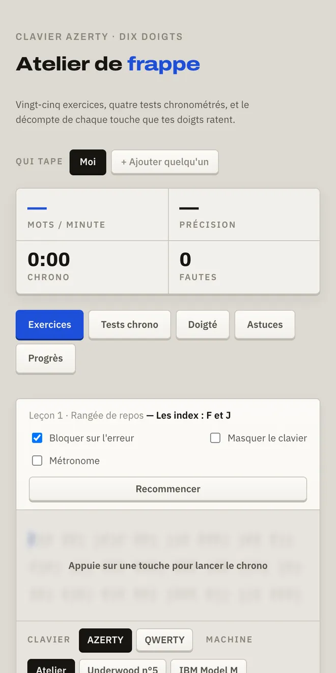 Capture d’écran de Atelier de frappe